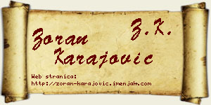 Zoran Karajović vizit kartica